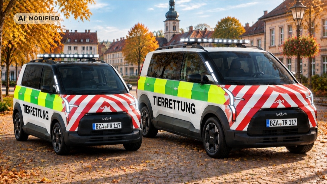 KI-generierte Visualisierung möglicher Einsatzfahrzeuge für den Tiernotruf Pfalz