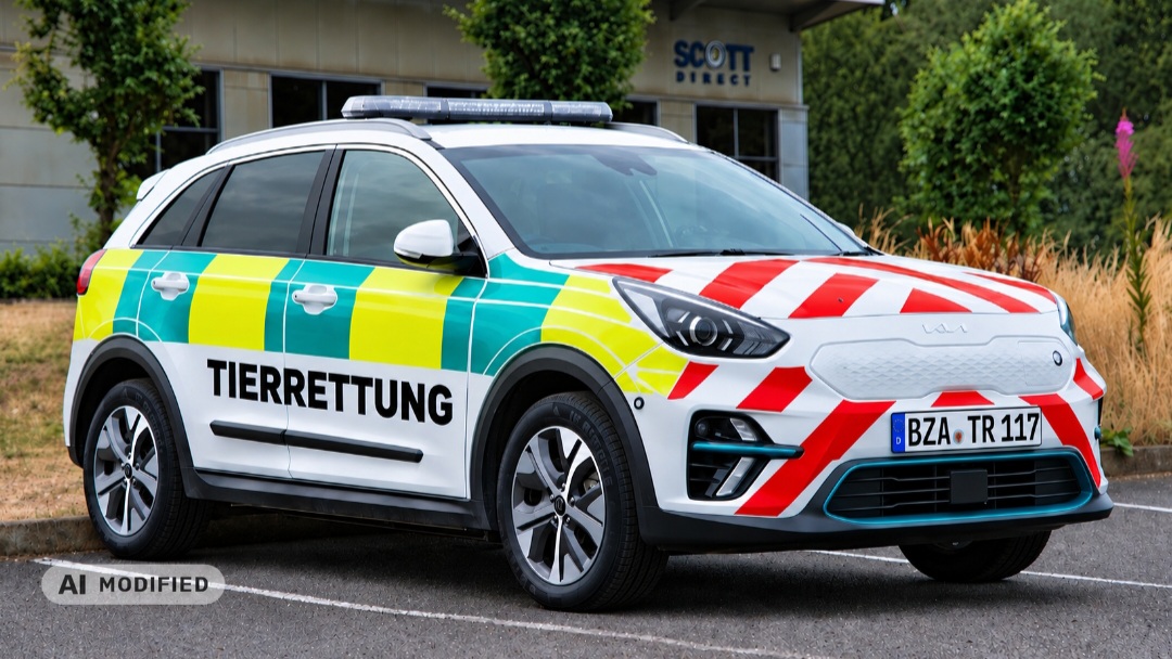 KI-generierte Visualisierung eines möglichen Einsatzfahrzeugs für den Tiernotruf Pfalz
